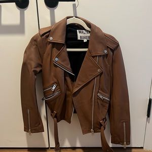 Brand new used once for photoshoot Walter baker leather biker jacket
